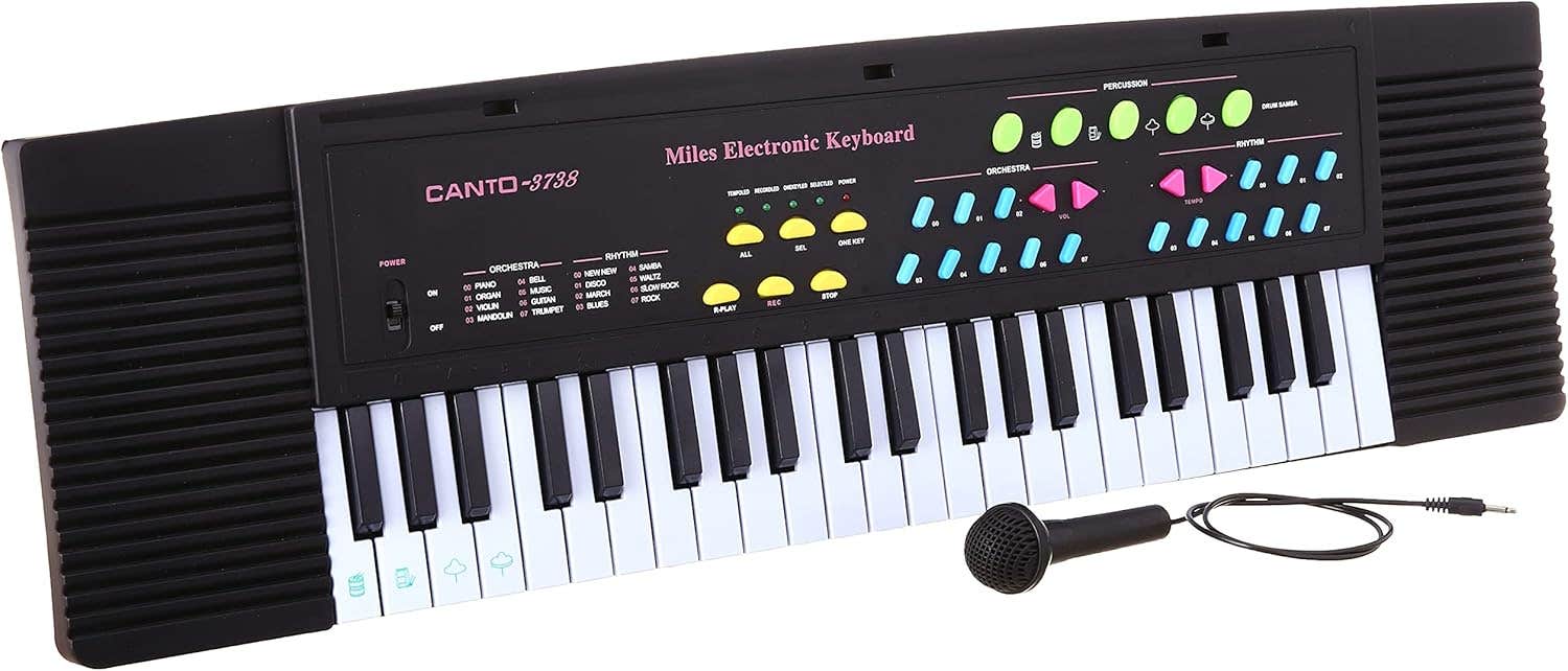 Galoberza Kids Electric Keyboard - 37 Keys, Black, Music Theme