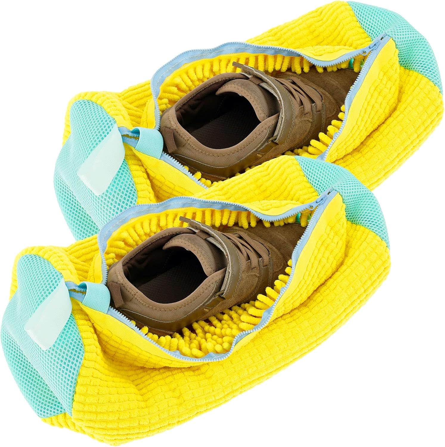 Fyeme 2Pcs Yellow Shoe Laundry Bags with Zipper - Lightweight and Durable