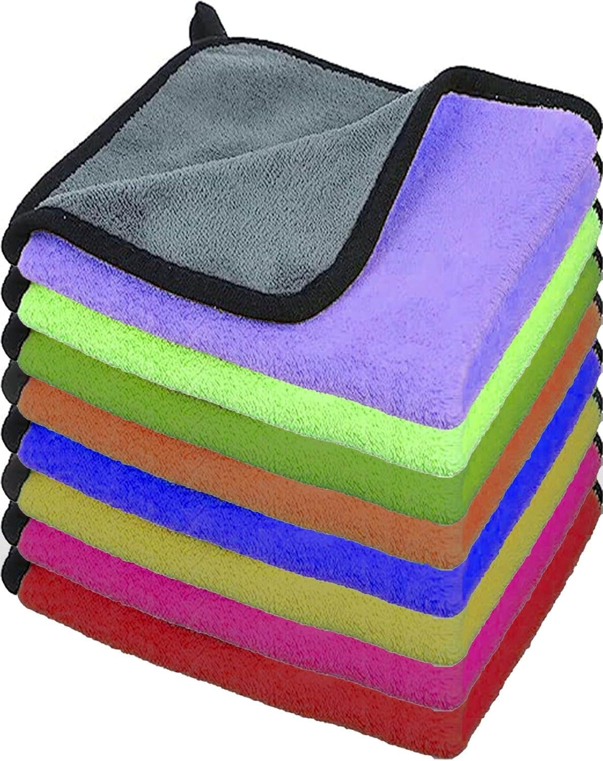 Generic Car Drying Towel, Microfiber Cleaning Cloth, Soft Turkish Towel, Super Absorbent, Multicolor, 30 * 40 cm, 6 Pack