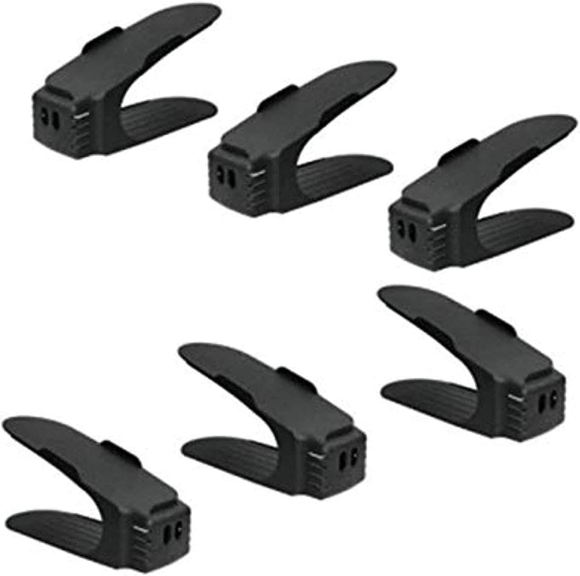 Set of 6pcs black Shoe Slots organizer display rack space saver shoe rack holder