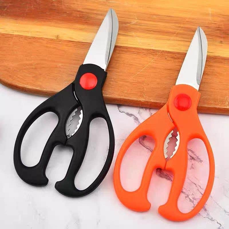 Multipurpose Kitchen Scissors Set - Plastic Handles, 2 Pieces