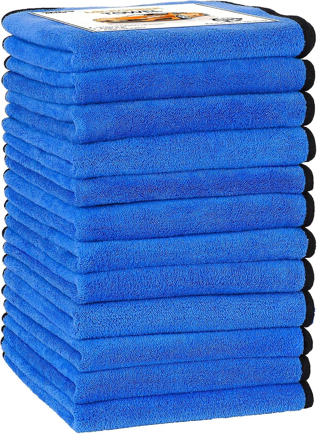 OSTAN 12-Pack Microfiber Car Cleaning Towels, 500GSM, Scratch-Free, Absorbent Cloth