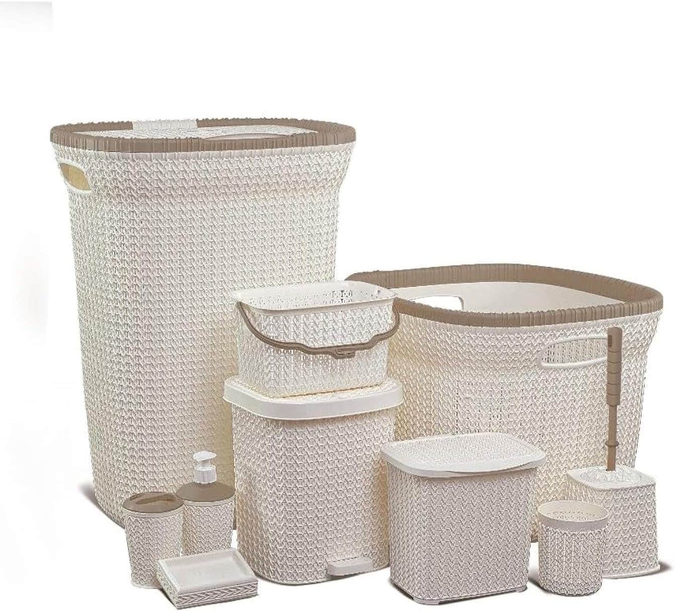 EL Watania Plastic Bathroom Accessories Set - 10 Pieces