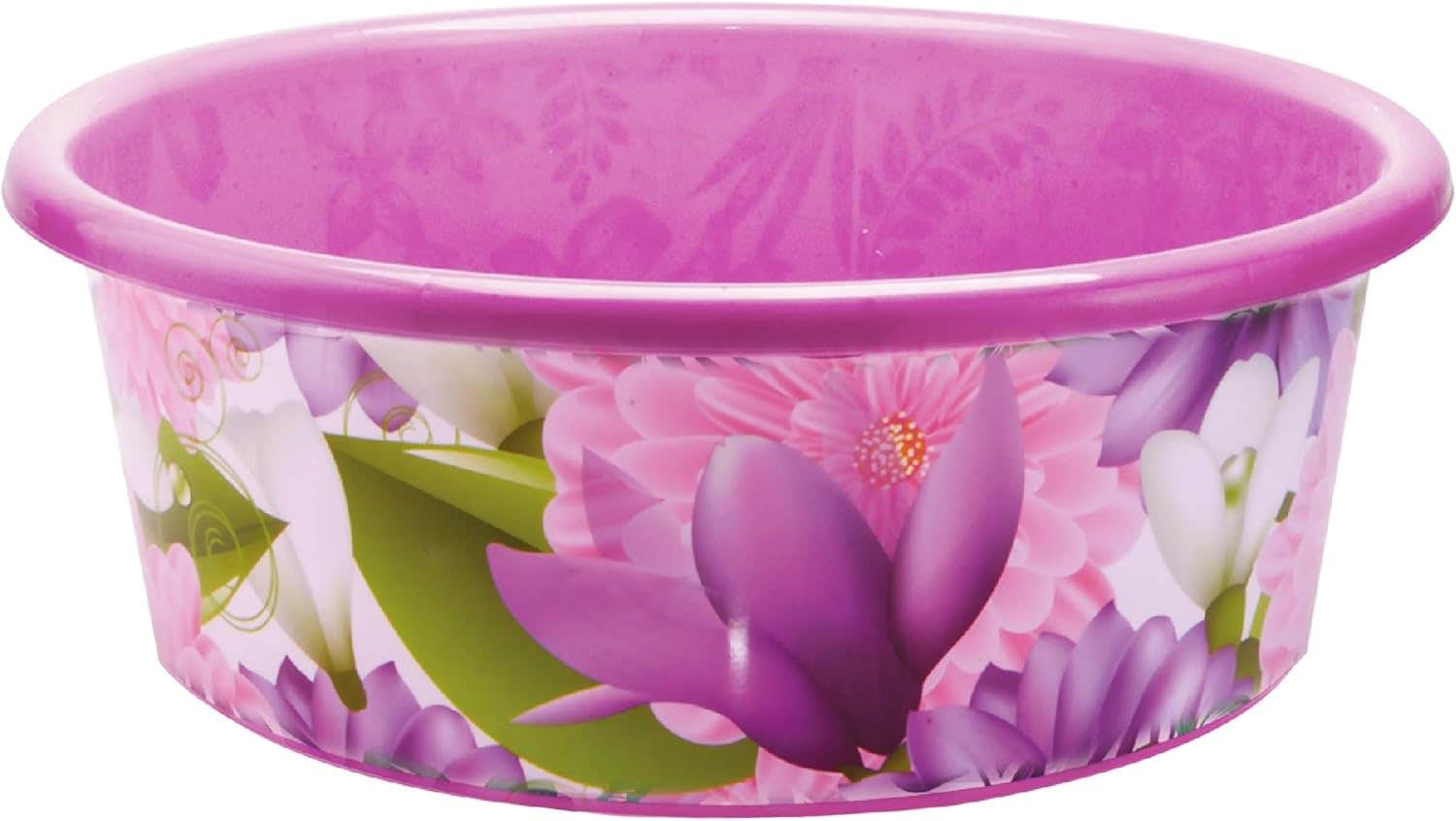 EL Watania Plastic Rose Print Basin - Size 3
