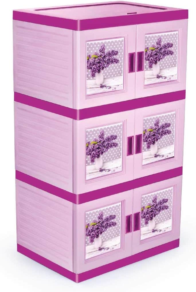 EL Watania Mickey Cupboard with 3 Drawers - Weatherproof, Plastic - Clothing & Closet Storage