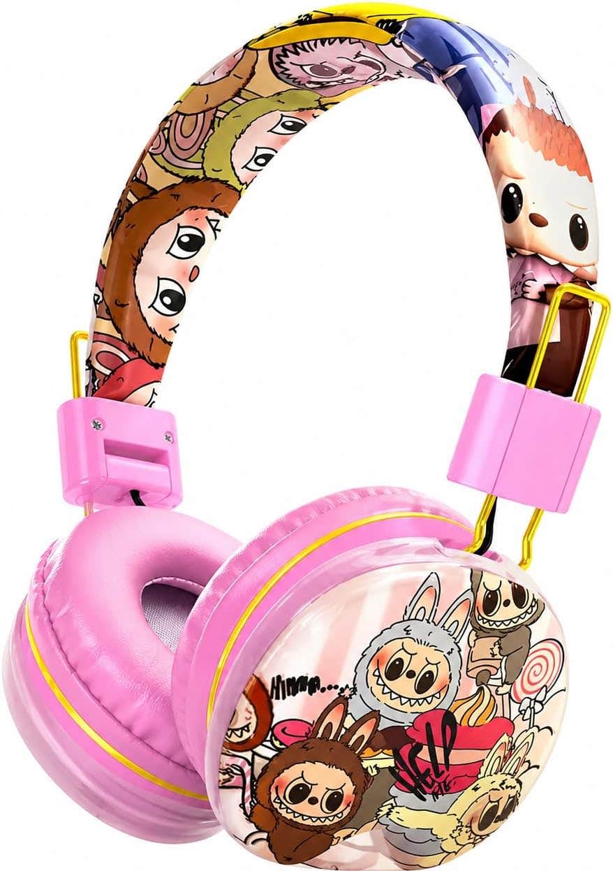 Kids Cartoon Design Wired Headphones | Soft Ear Pads | 18-Hour Playtime | Multicolor