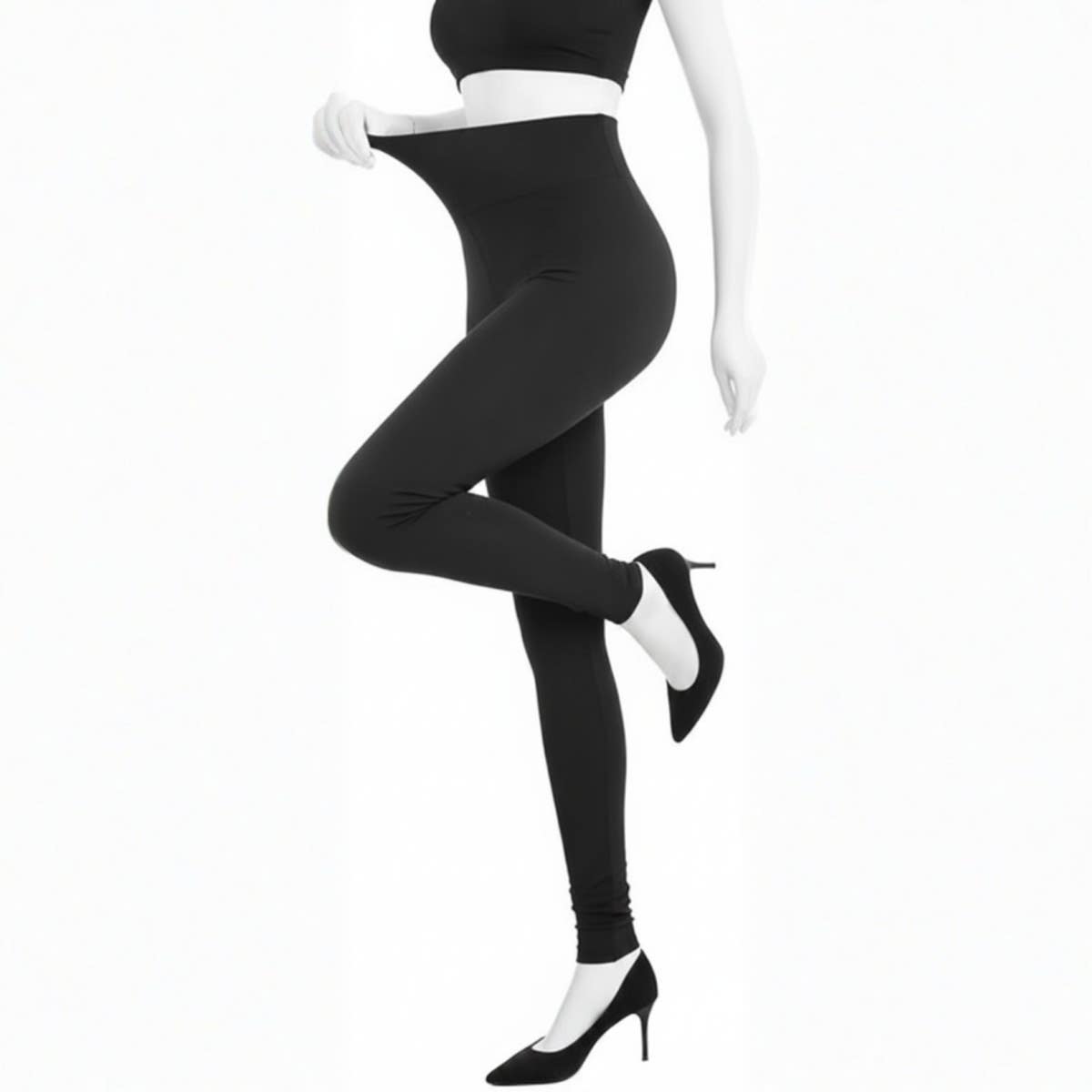 Women's High Waist Leggings - Out & Gym - Black - Light Lining for Easy Movement - One Size