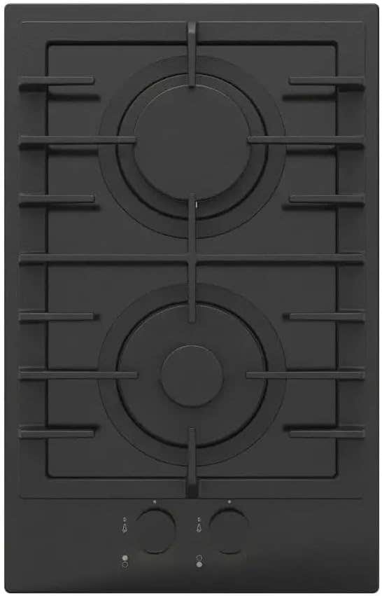 Purity101 Gas Built-In Hob - 30cm - Cast Iron Stands - 2 Burners - Black