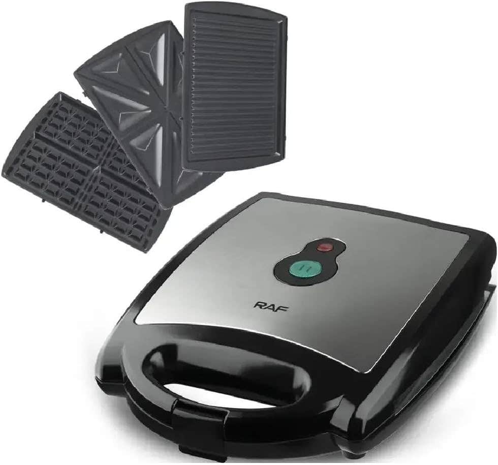 RAF Multicolor Sandwich Maker 1200W - Non-Stick Material