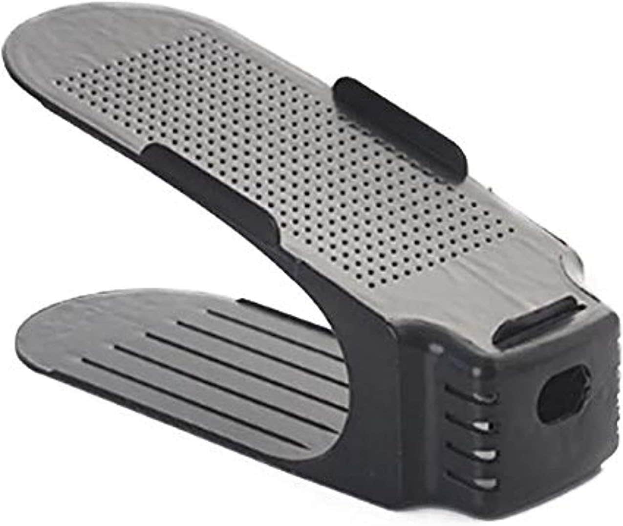 plastic Adjustable shoe rack, 25.5 cm - black