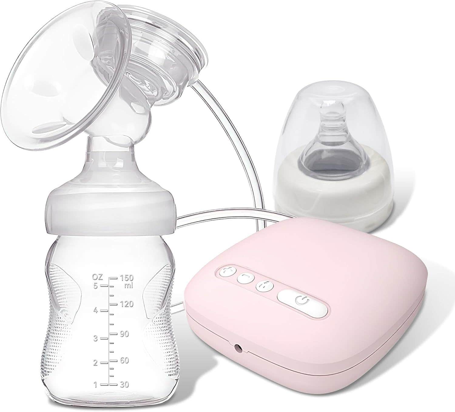 Mumoobear Portable Electric Breast Pump | 2 Modes, 9 Suction Levels, 150ml - Pink