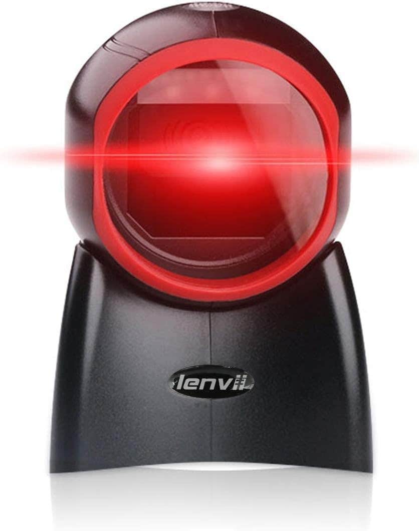 LENVII Omnidirectional Auto USB Barcode Reader, Hands-Free 1D/2D/QR Barcode Scanner, Barcode Scanner for POS PC Supermarket Library Retail Mall