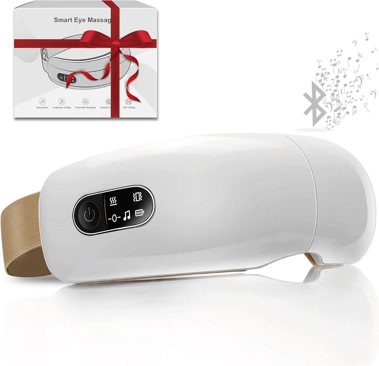 Eye Massager with Heat, (FSA or HSA Eligible) Rechargeable Eyes Massage Machine, Heated Eye Massage for Migraine Relief, Eye Mask Relieve Eye Strain and Fatigue, Easy Tension and Improve Sleep