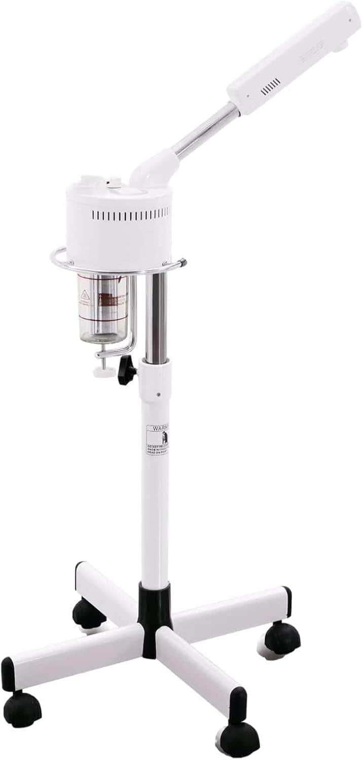 GlobalStar Facial Steamer Stand Herbal Aromatherapy Ozone M-2001, Portable Spa Skin Care Equipment for Deep Cleaning; Adjustable Height, 360' Swivel, Timer and Automatic Shut-Off, Made in China