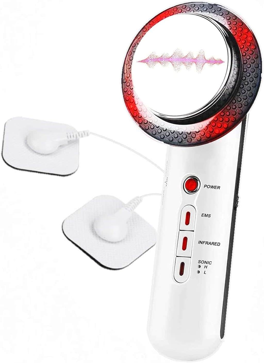 Anti Cellulite Facial Body Massager obqo Ultrasonic Infrared EMS Cavitation Body Cellulite Remover Device Skin Tightening (beige)