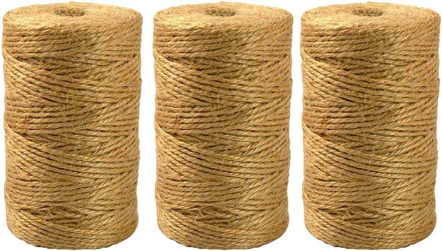 LifePassion Jute Twine Rope 984ft 3Ply Baling String for Crafts & Gardening