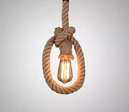 Modern Beige Rope Ceiling Light Fixture - Kitchen Decor - 80cm Height