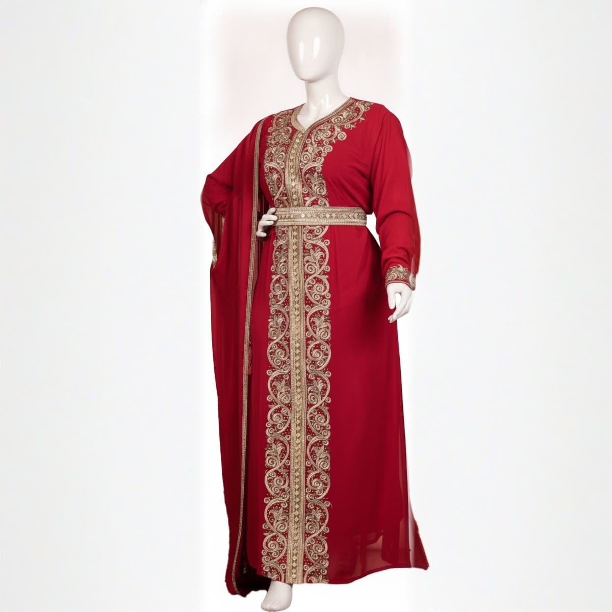 Women's Abaya - Gamal Sons, Chiffon, One Size, Suitable up to 95 kg, Model GS-519