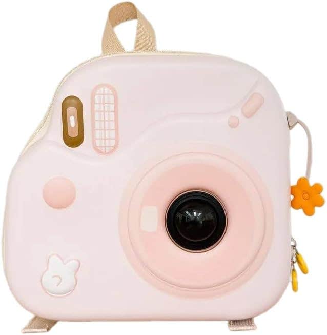 Kids Camera Backpack, Cute Kindergarten School Bag Blue with Touch Flash Light