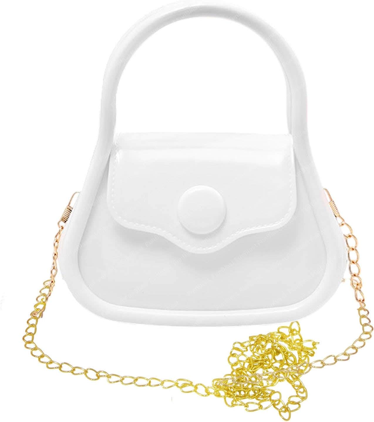 FunBlast Mini Purse for Women Small - PVC Mini Crossbody Bag for Women, Small Crossbody Purse with Handle and Chain Strap, Sling Bag Stylish