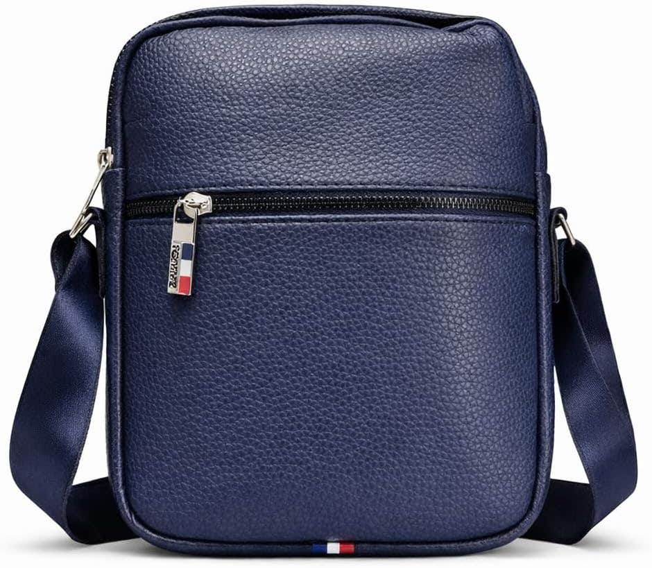 Men's Shoulder Bag, Leather, Suitable for Work and Outside, Multi Zipper