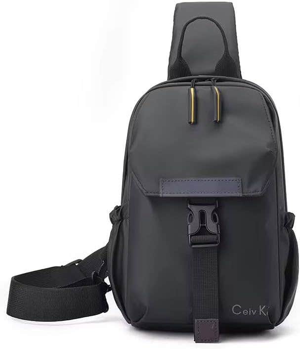 Men's Shoulder Bag Multifunctional Business College Outdoor Shoulder Bag with Front and Side Pockets