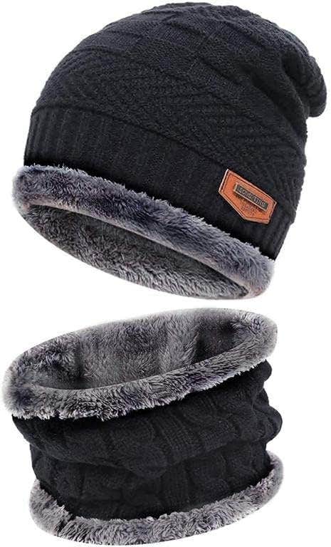 unisex-adult Beanie Cap With Warmer Woolen Neck Beanie Hat