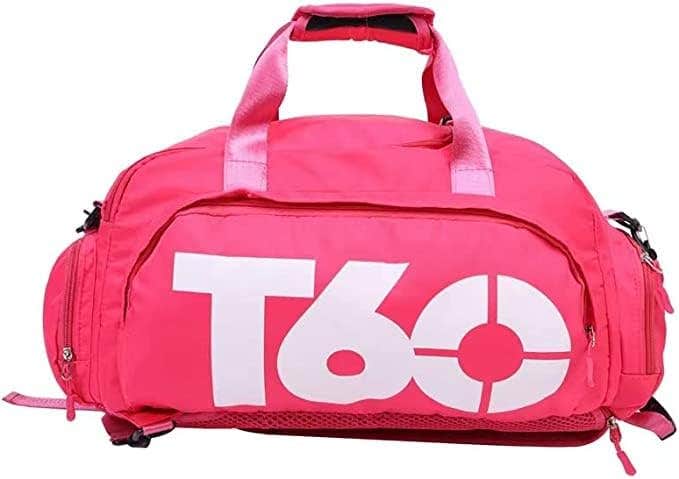 FIANNE Women's Travel Bag, T60 Gym Sports Door Backpack Bag, Sports Bag Gym Bag, Cross Training Bag Travel Bag, Dark Pink