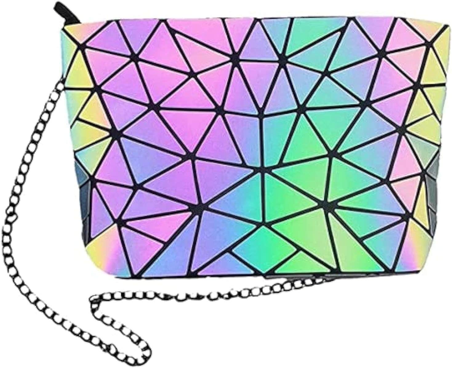 boshiho Shoulder Bag for Women, Luminous Handbags Geometric Purse Bag for Festival, Shopping (crossbody bag 01)