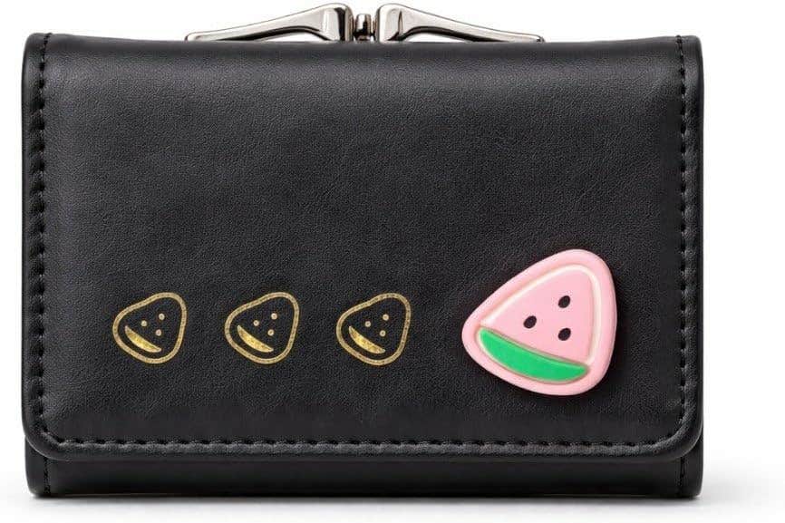 Women Small Wallet Cute Fashion Coin Pocket 7 Card Slots ID Window Practical Handbag (Black)