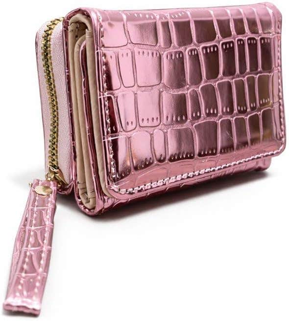 Women Wallet Small Size Multi Section Zipper Wrist Strap Organizer for Cash, Cards, Keys (Cashmere)