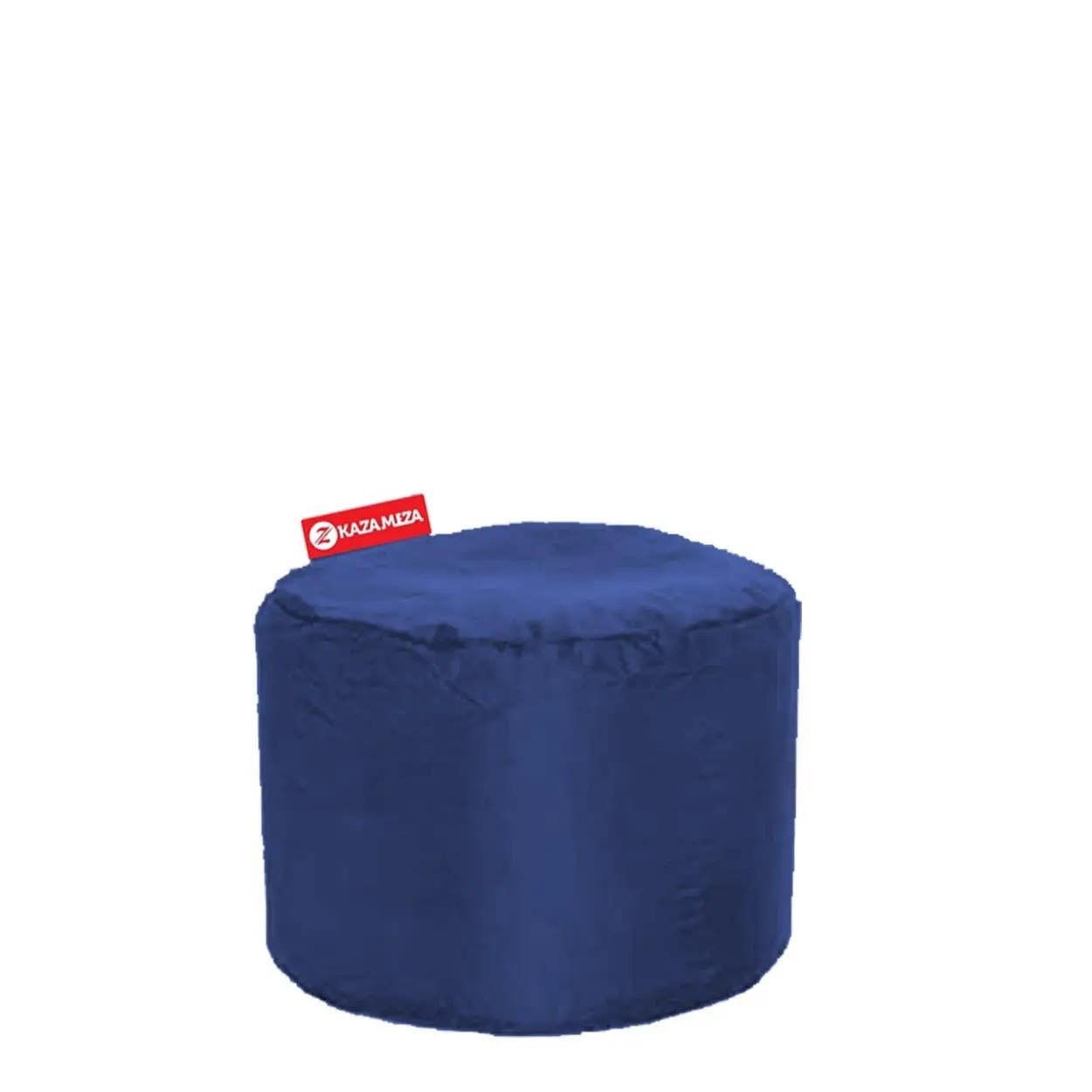 PVC Blue Pouf Ottoman - Fabric Foam - Bean Bag Furniture