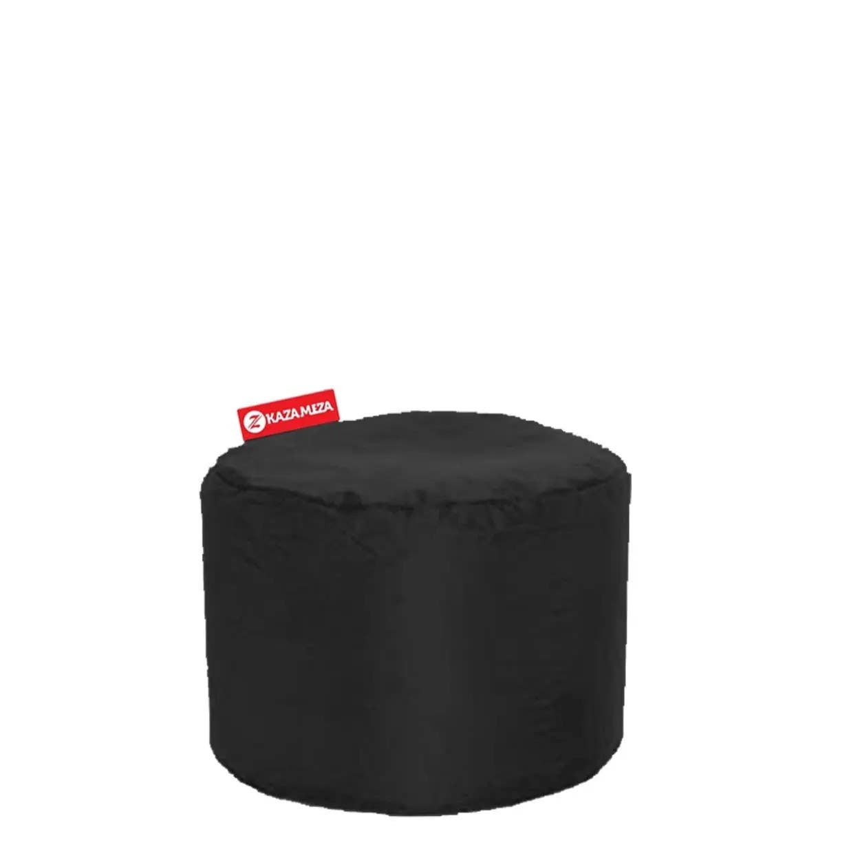 Black Foam and PVC Pouf - Modern Bean Bag Furniture