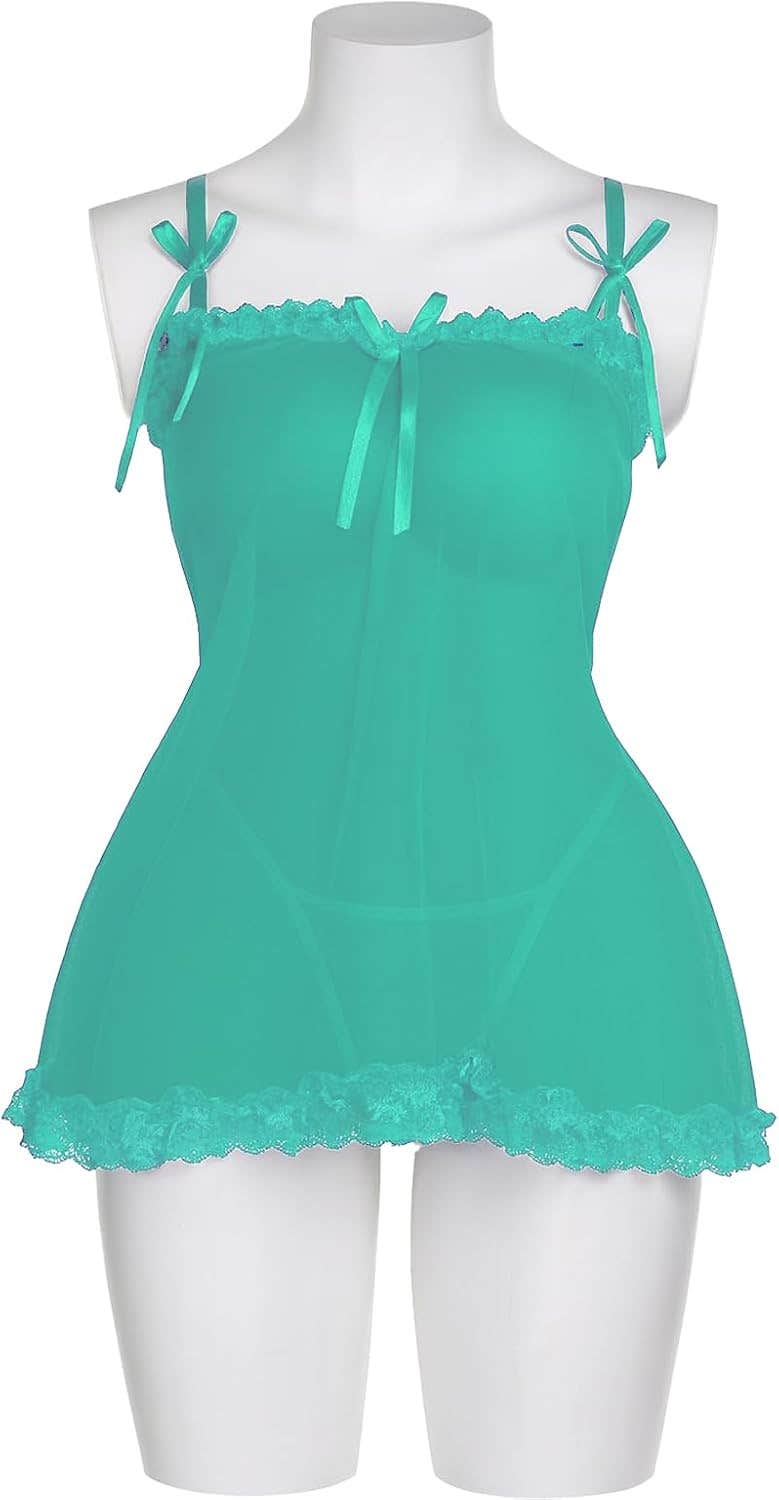 Women's Nightgown - Gamal Sons, Short, With Bow - Multicolor