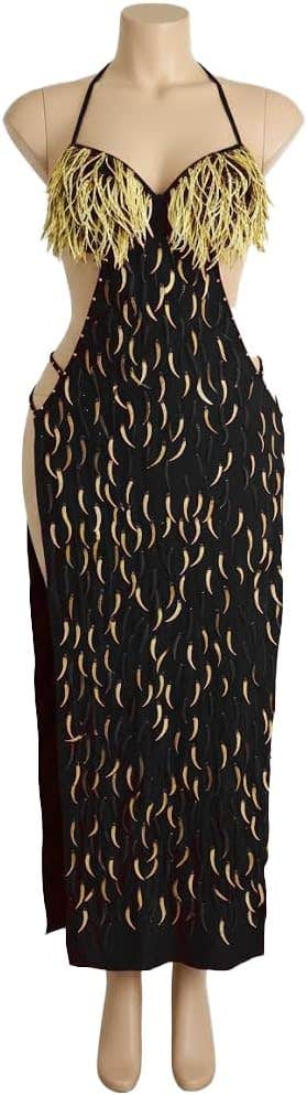 Women's Nightgown - Gamal Sons, With Straps - Black