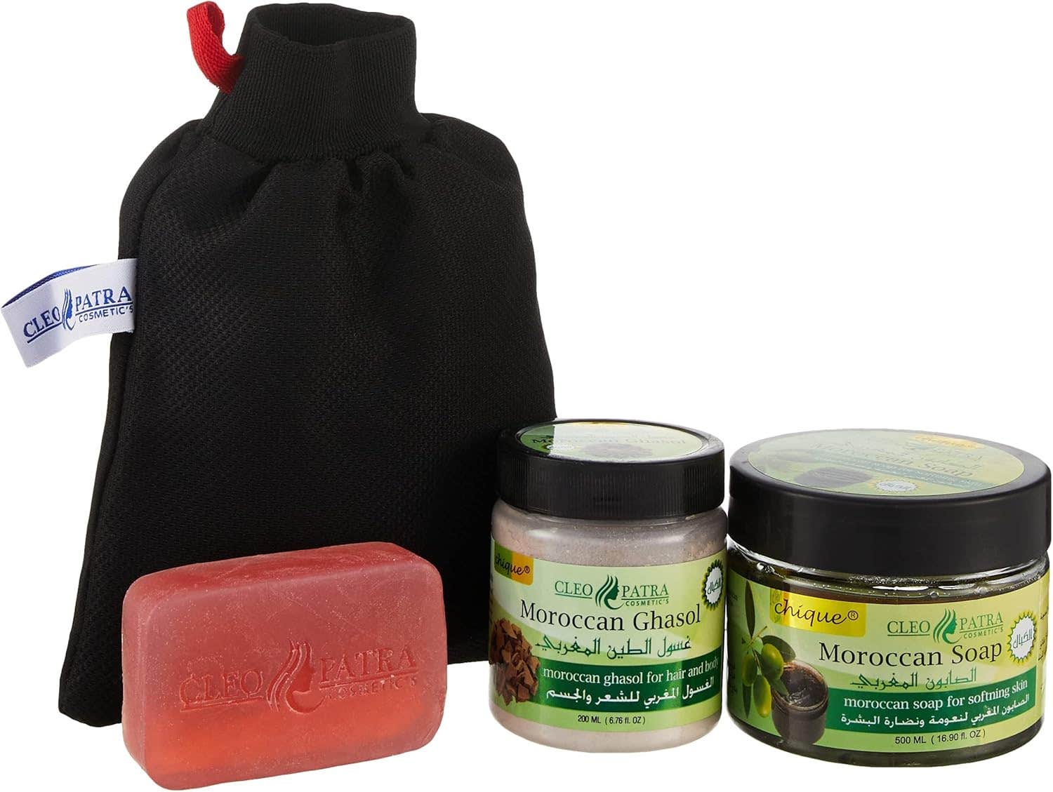 Original Moroccan Cleopatra Bath Set, 4 Pieces - Multicolor