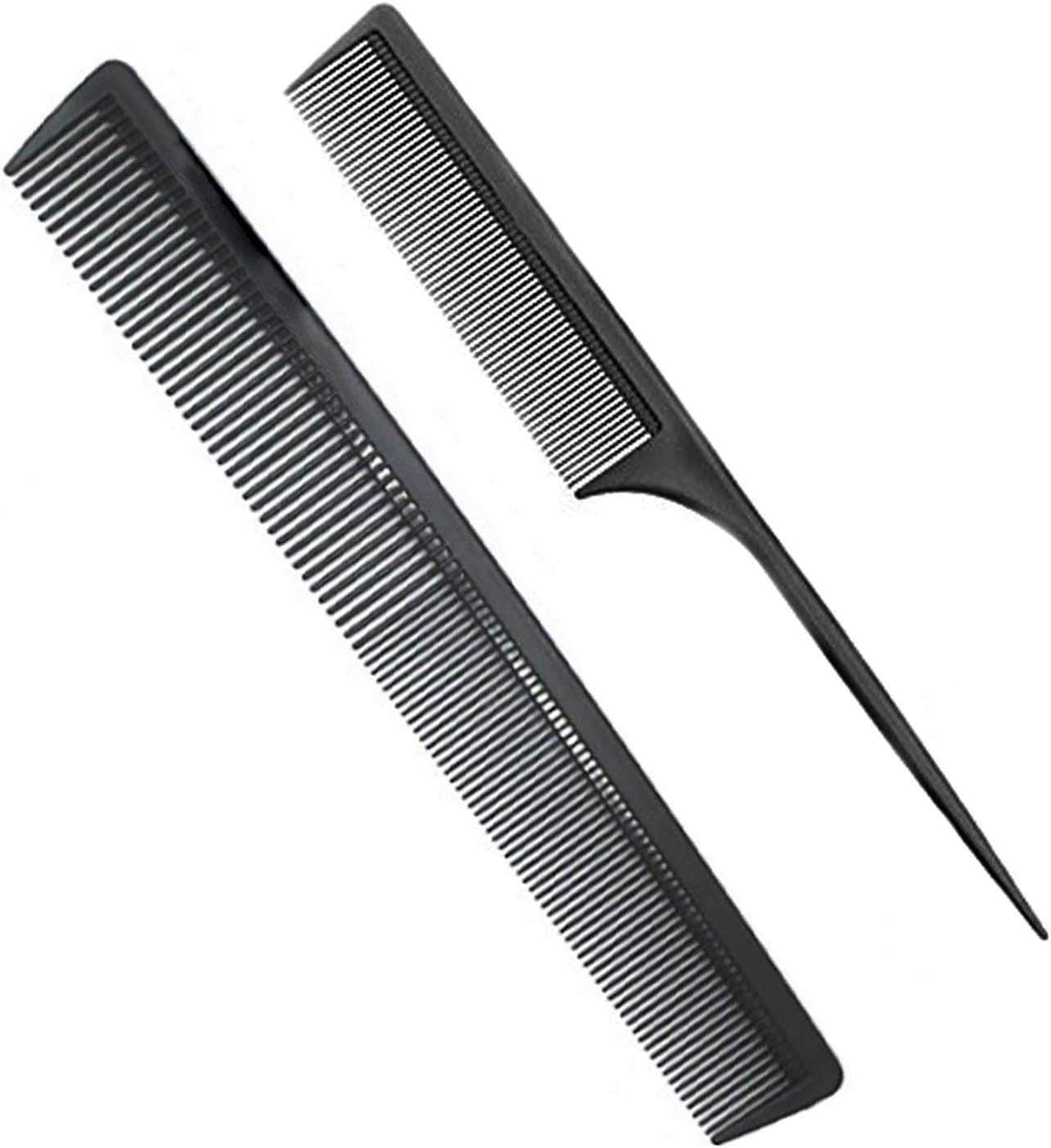 HUAXIYAN Carbon Fiber Hair Barber Comb Set - Professional Teasing & Styling Combs