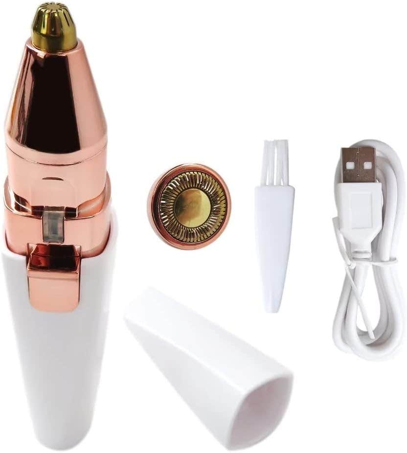 USonline911 2-in-1 Facial Hair Remover & Painless Lipstick Shaver - White