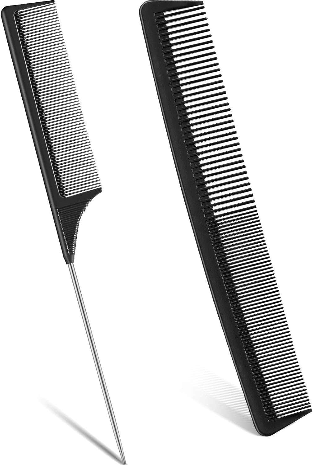 Patelai Carbon Fiber Fine Tooth Rat Tail Combs Set
