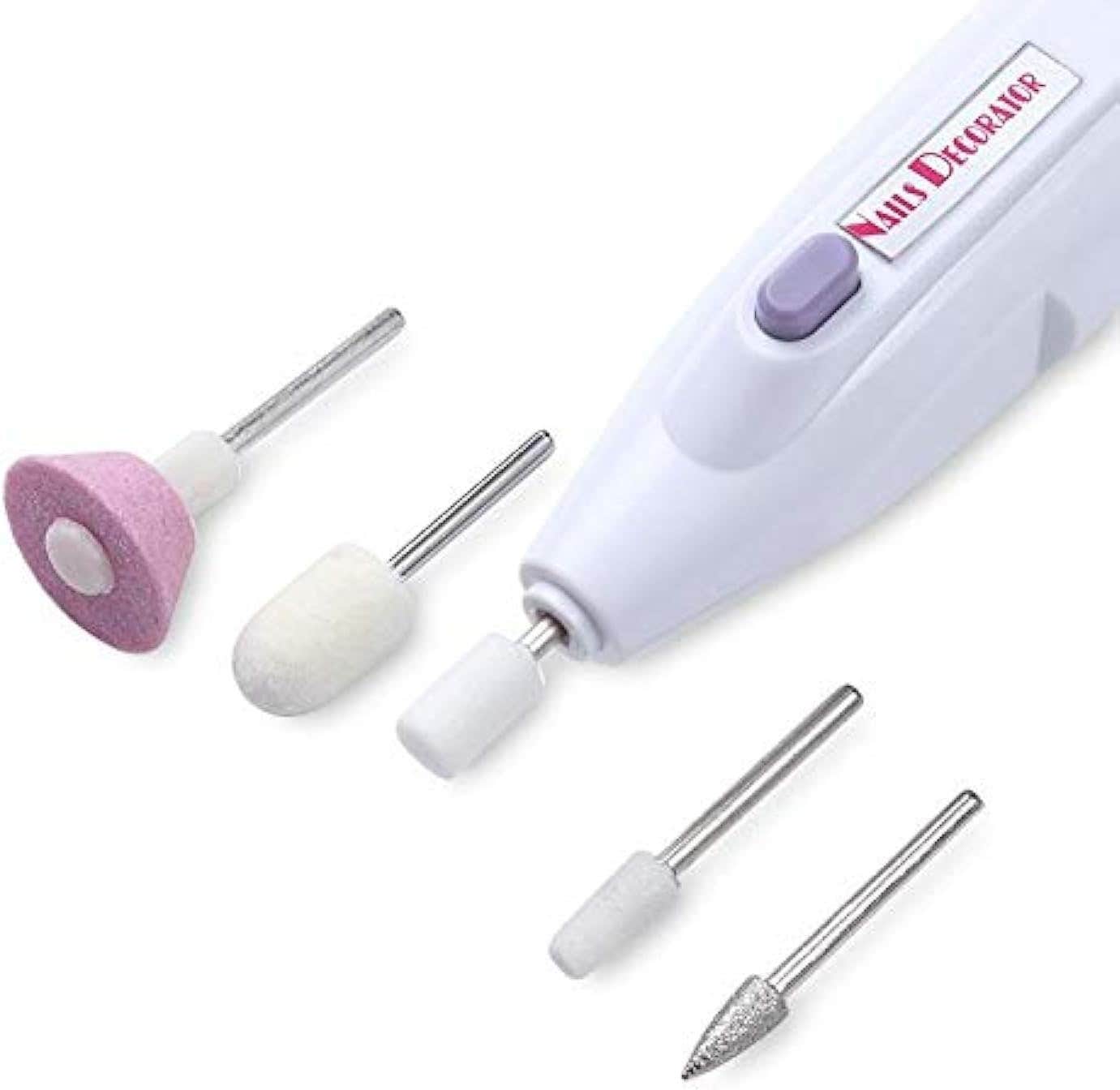 5 Bits Portable Electric Nail Drill Pedicure Nail File Drill Kits Grinding Pen Shape Manicure Polisher Nail Art Tips Tool Set