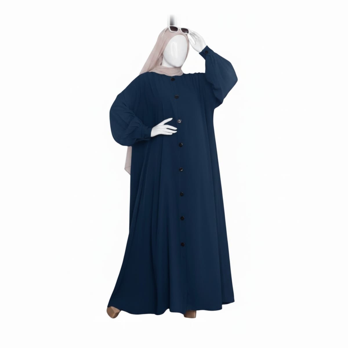 Women's Abaya - Gamal Sons, Crepe, One Size, Front Buttons
