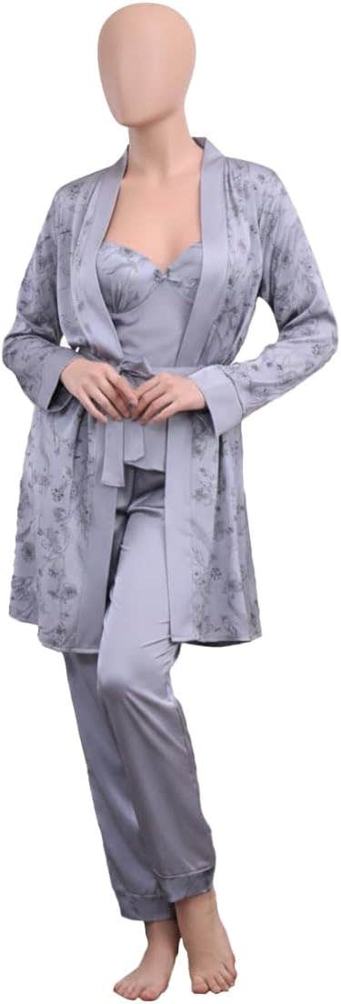 Women's Pajama Set - Gamal Sons, 5-Piece, Includes Belt, Robe, Pants, Shorts, Top