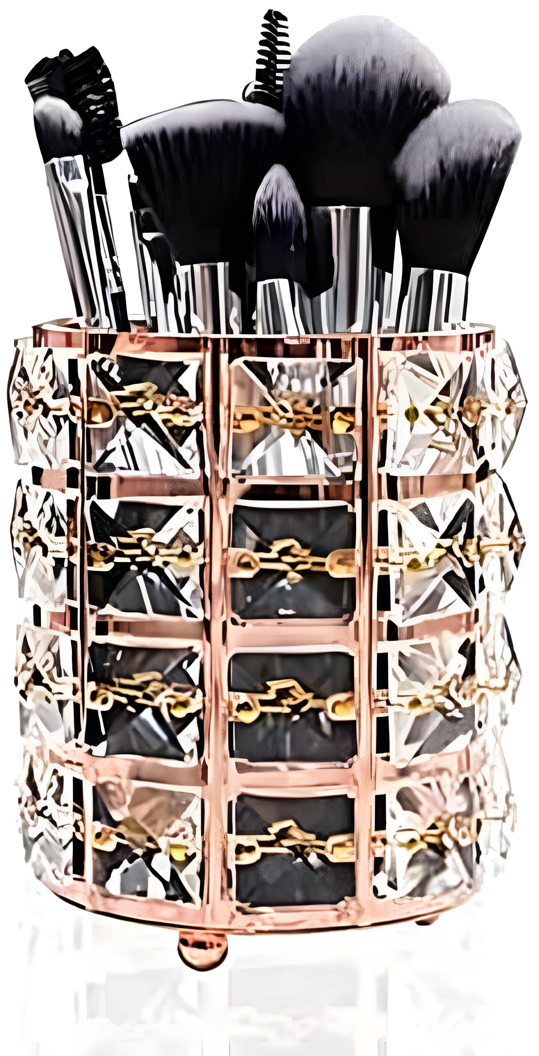 Gold Dresser-Top Organizers - Lightweight Glass, Fabric - Beauty & Body Care