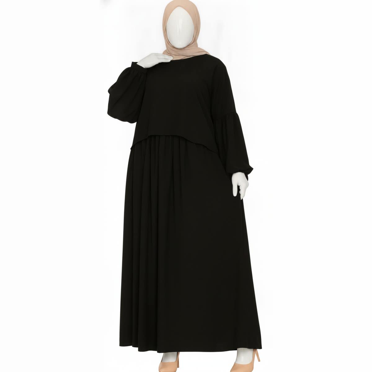 Women's Blouse - Gamal Sons, Royal Crepe, One Size, Suitable up to 90 kg, 2-Piece, Includes Abaya, Blouse, Model 4033