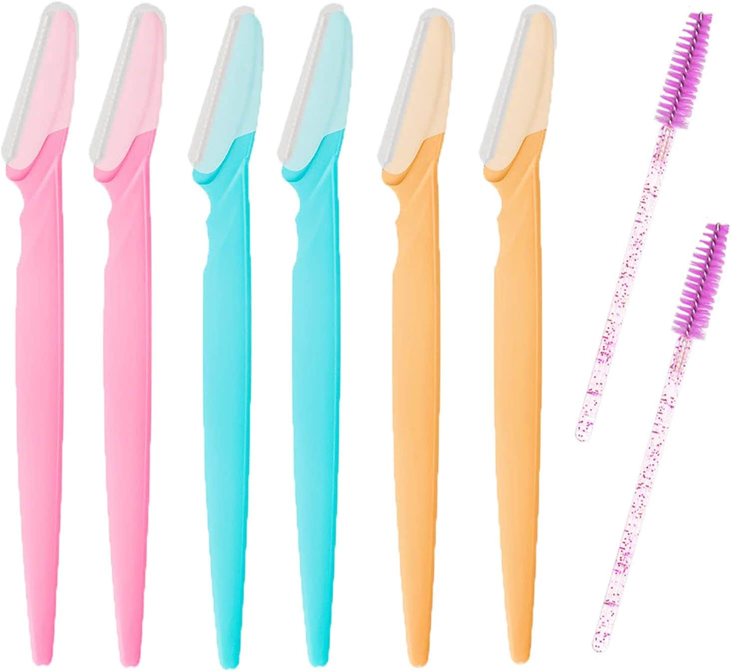 MEITREND Eyebrow Razors & Eyelash Brush Kit - Stainless Steel - 6pc Set