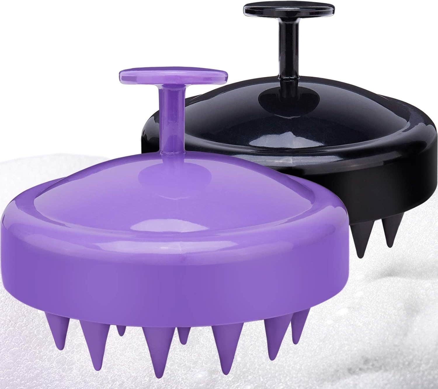 Narwey Hair Scalp Massager Brush for Hair Growth & Dandruff Relief - 2 Pack (Black+Purple)