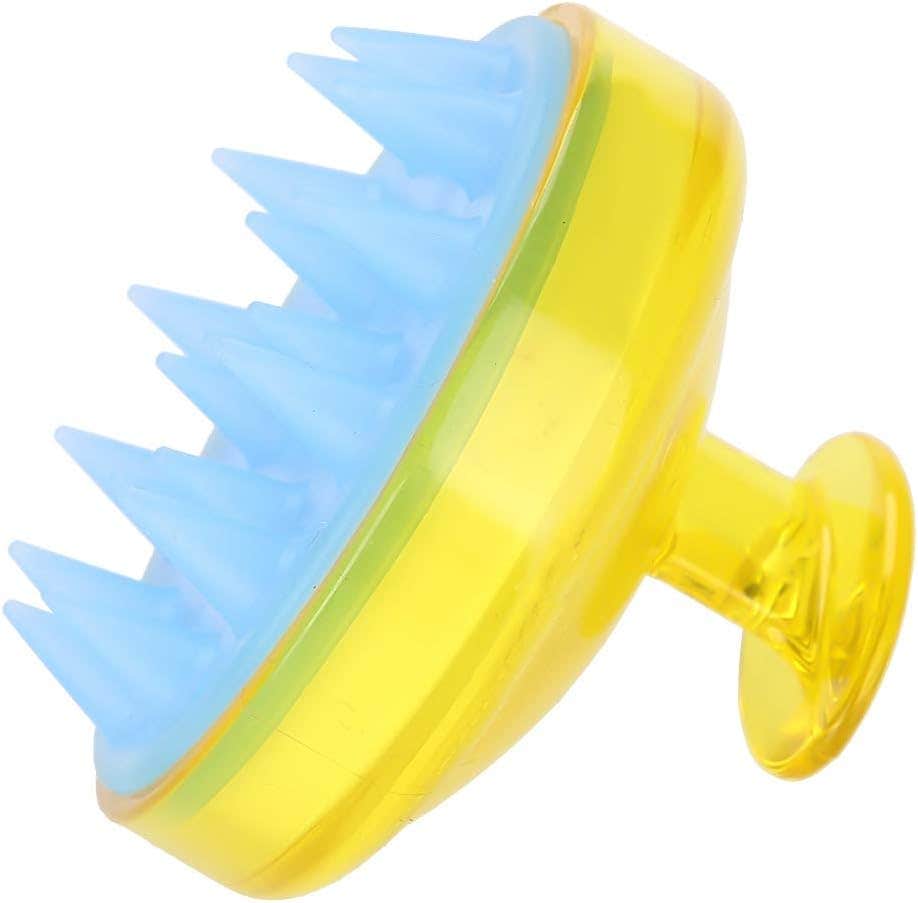 Plyisty Silicone Shampoo Brush Massager - Yellow, Scalp Exfoliation, Blood Circulation