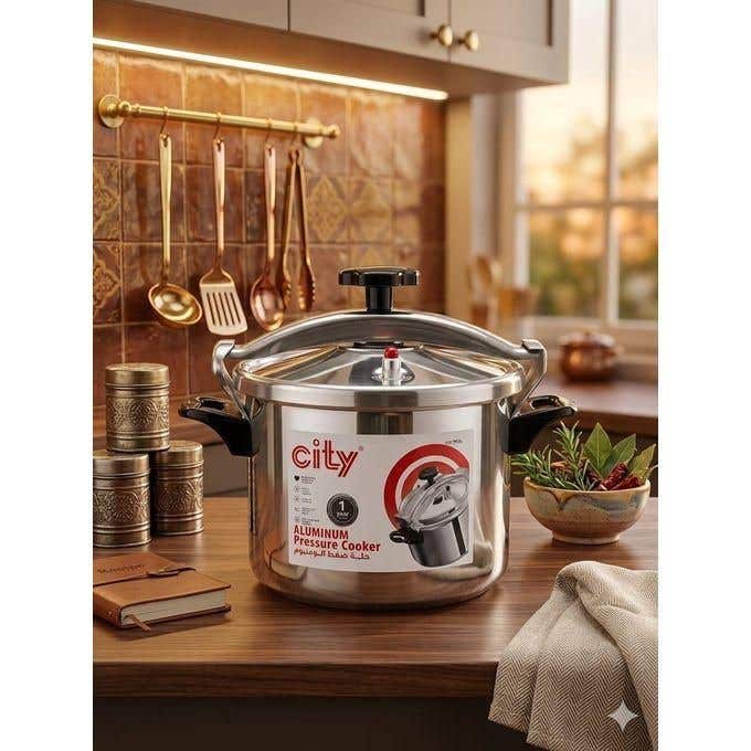 City 7L Pressure Cooker with Safety System - Fast Cooking, Energy Efficient