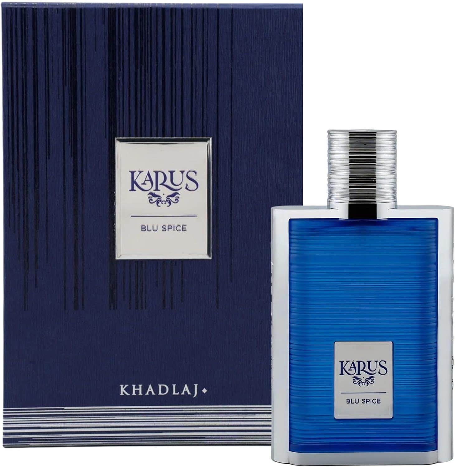 KHADLAJ PERFUMES Karus Blue Spice Eau de Parfum Spray for Unisex, 3.4 Ounce