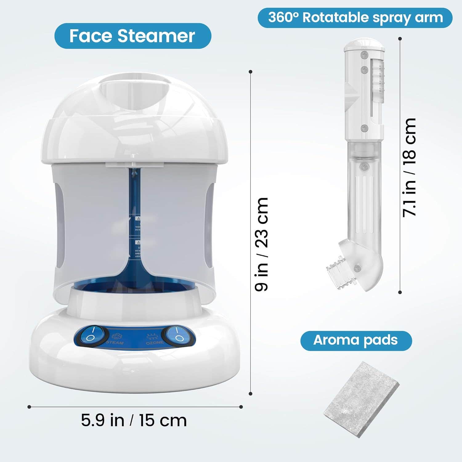Kingsteam White Face Steamer with Rotatable Spray Tube - 350W, 400ml